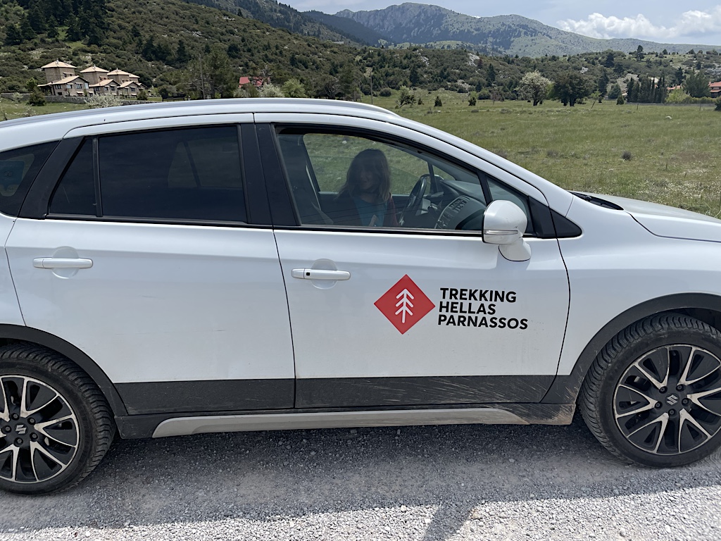 Hilda picked us up in a Trekking Hellas car.
