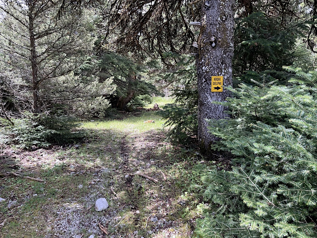 This sign points the way to the Kroki above Delphi.