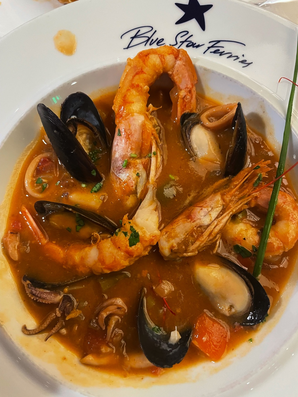 Seafood stew, a la Blue Star Lines