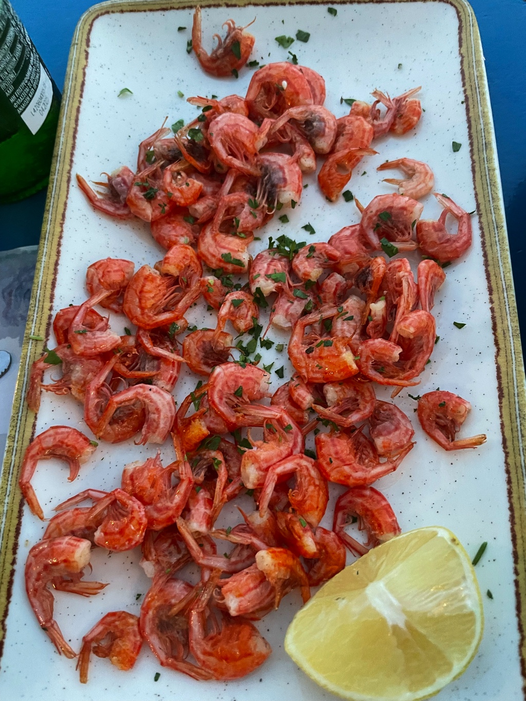 Tiny shrimp are a must-eat on Rhodes!