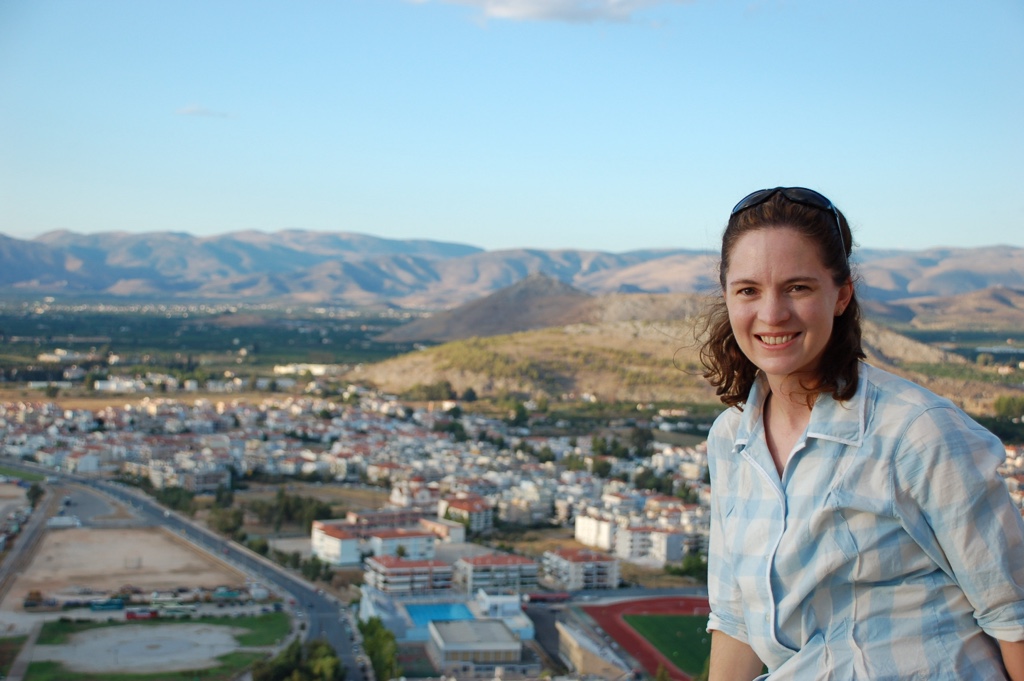 Amy up above Nafplio, looking much younger!