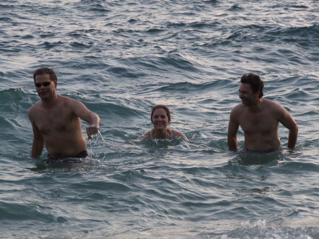 The water was cold and the beach was pebbly!