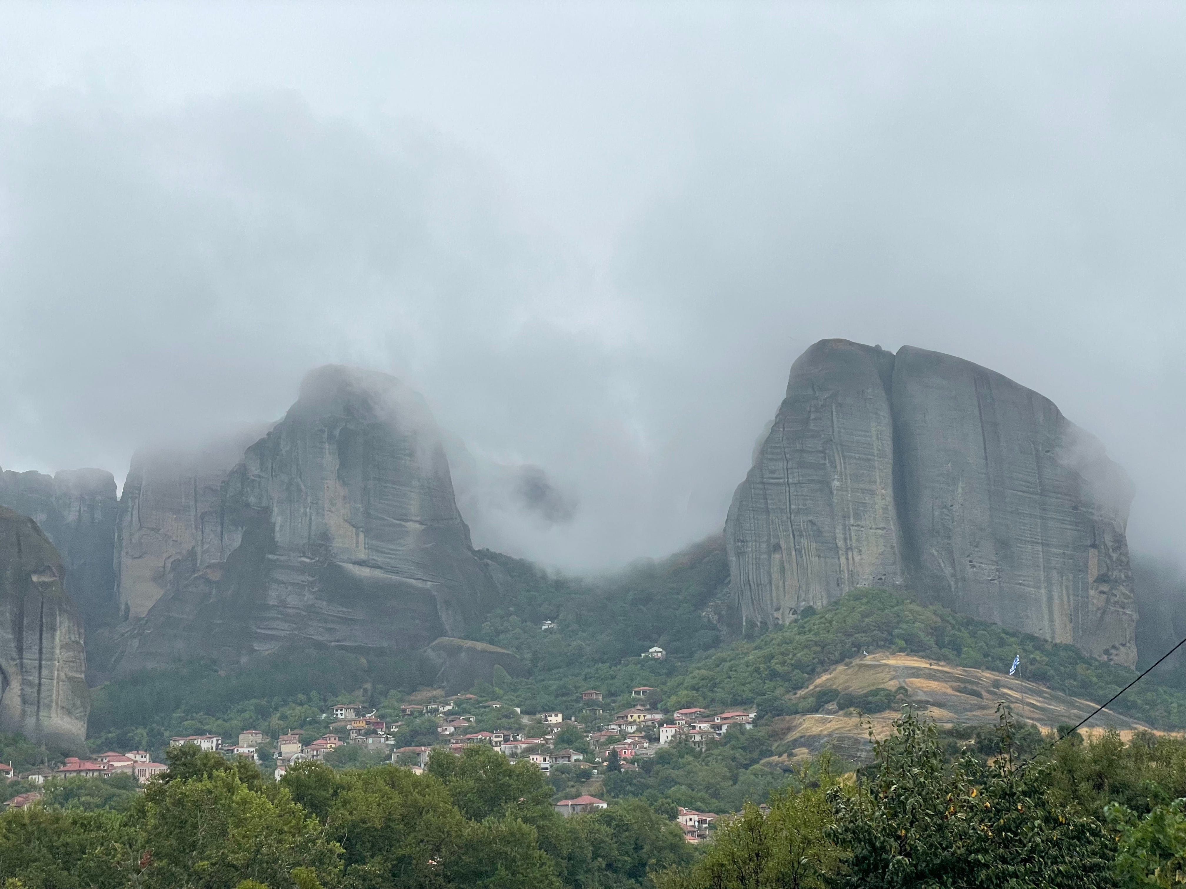 Clouds, and rain, over Meteora.