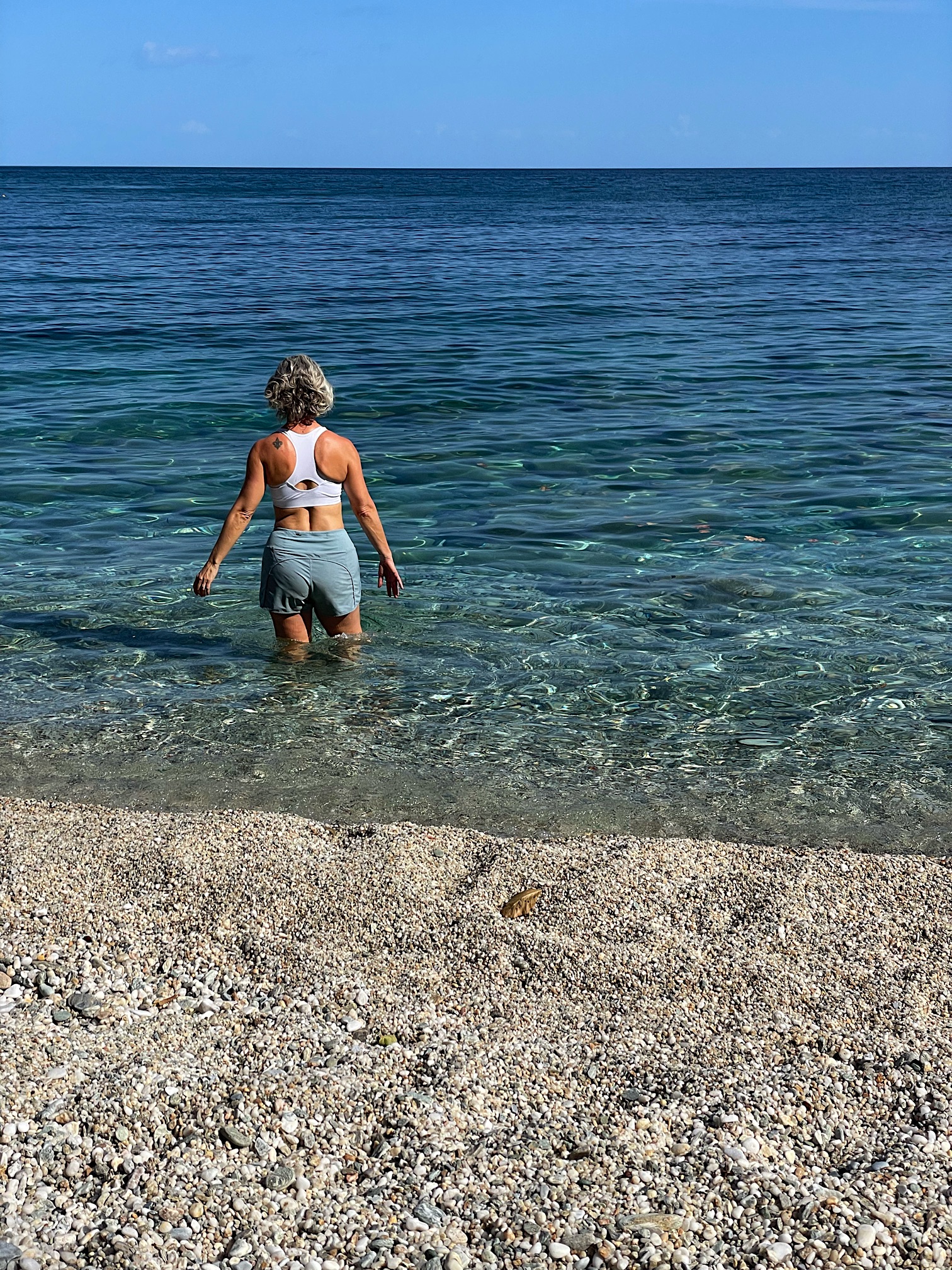 Pebble beaches hurt my feet.