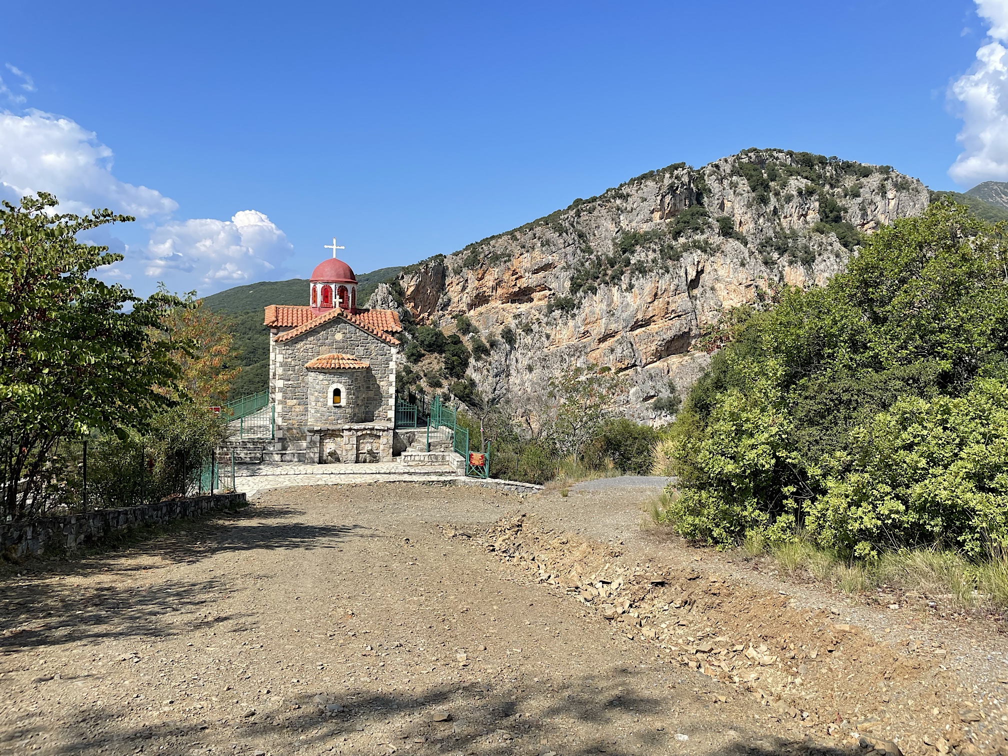 The Church of the Transfiguration of Christ sits at the top of the trail into the gorge.