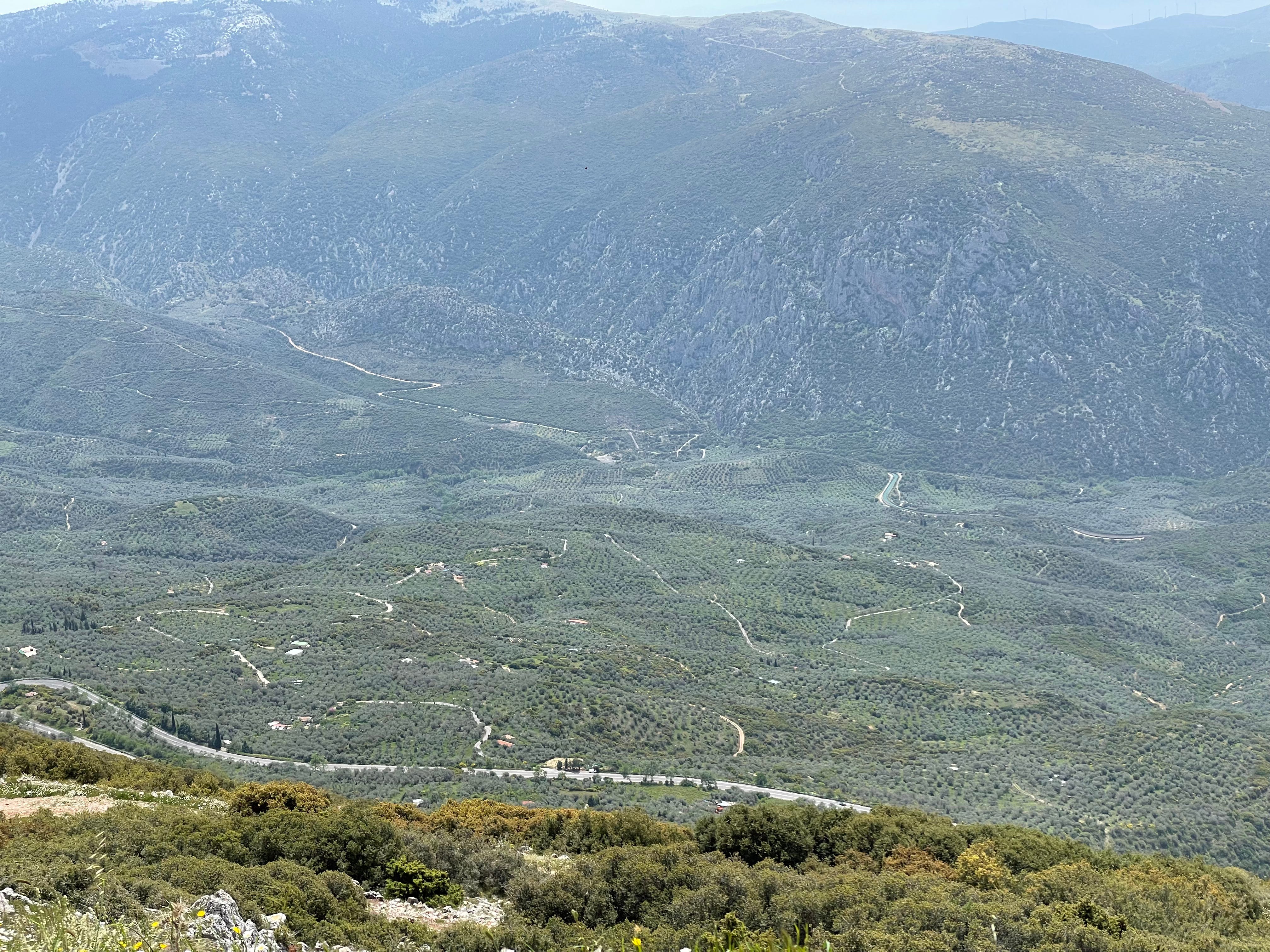 The road to Delphi, where, like, 40 roads come together.