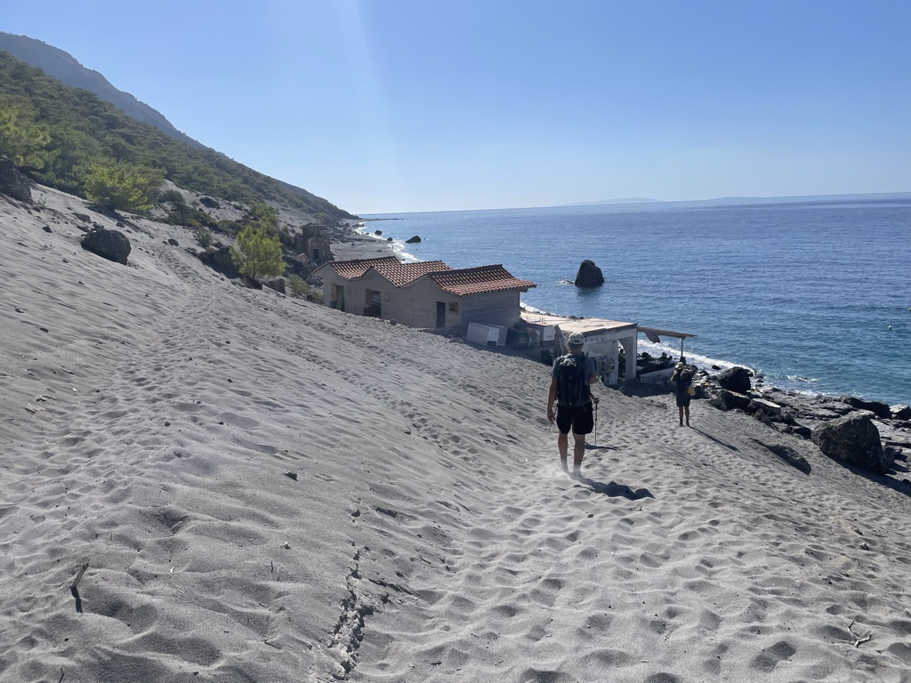 The walk to Agios Pavlos was downhill through deep, soft sand. Which we had to climb back up after visiting the beach!