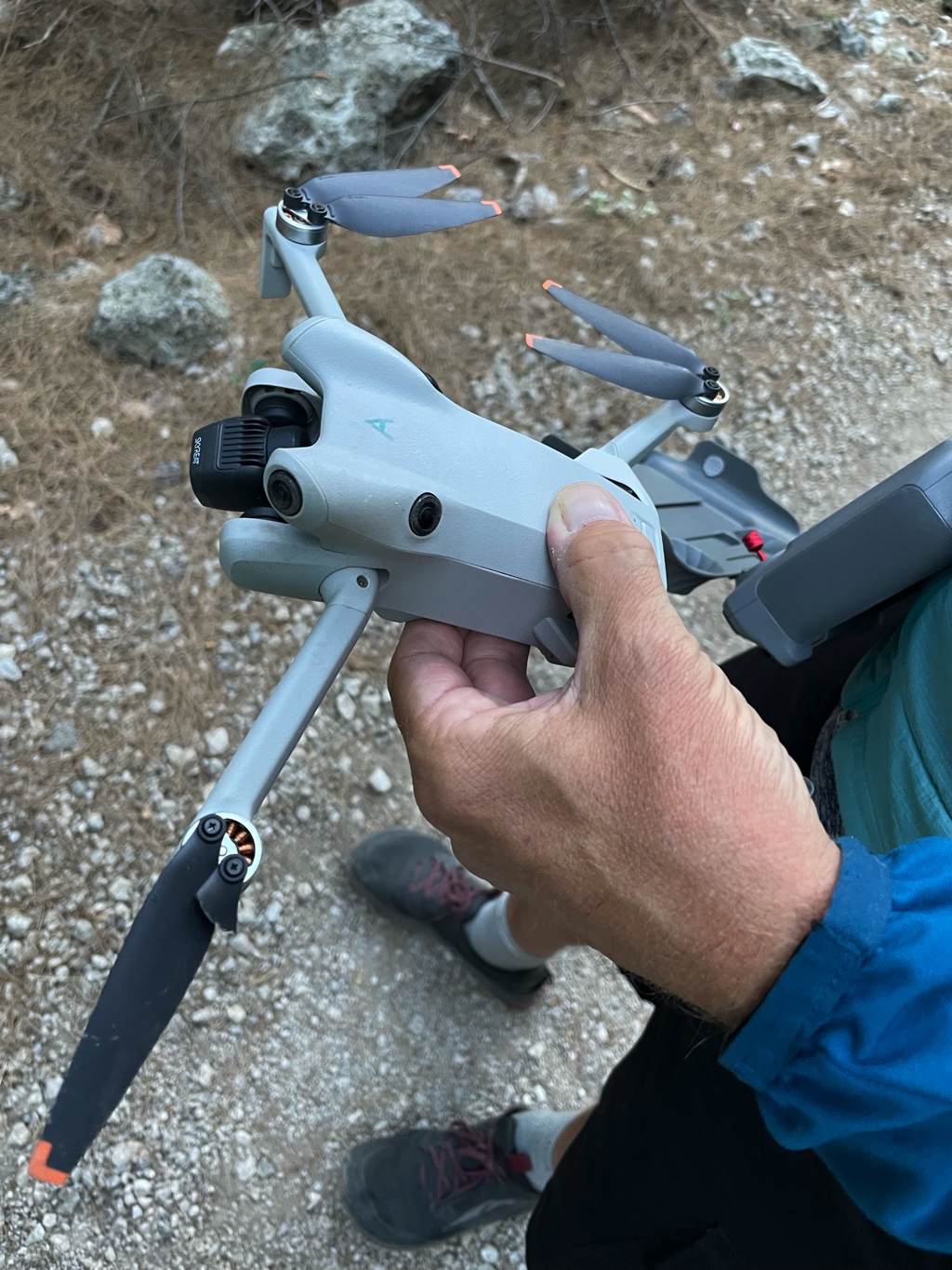 A broken propellor blade after a run-in with a tree, easily repaired.