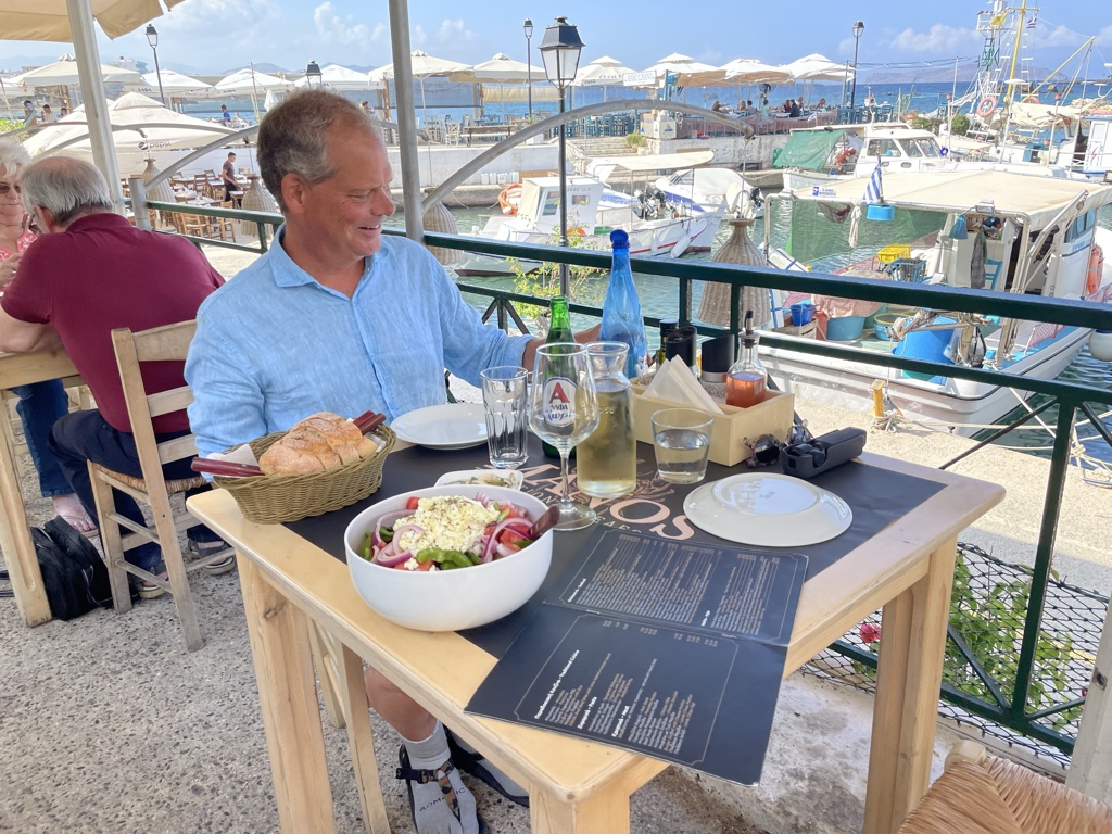 Chris was happy to have lunch!
