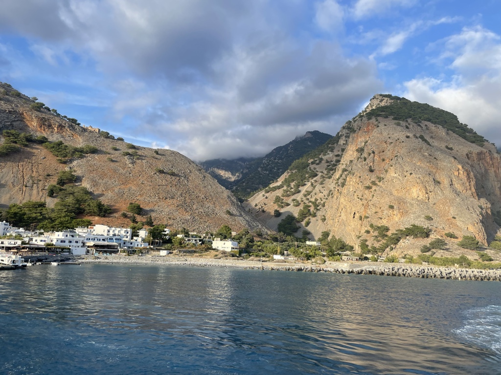 Samaria Gorge is up through that notch.