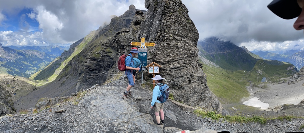 The Sefinafurgge, on the Via Alpina in Switzerland. Steep up, steep down, loose scree, and so very high! I momentarily considered staying there forever just so I wouldn’t have to face climbing back down.