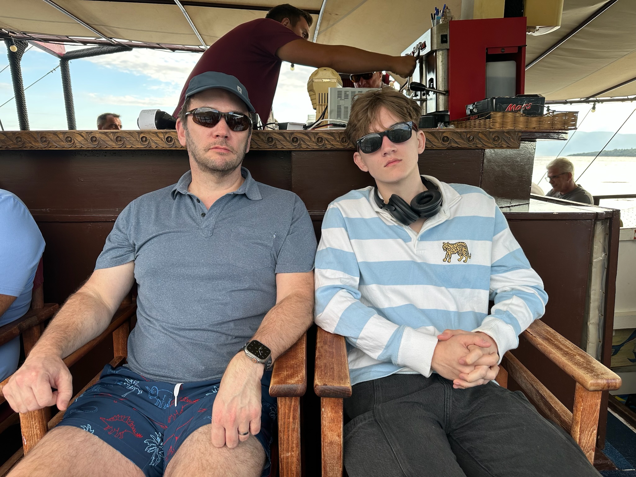 Ryan and Henry on board the Odysseia.