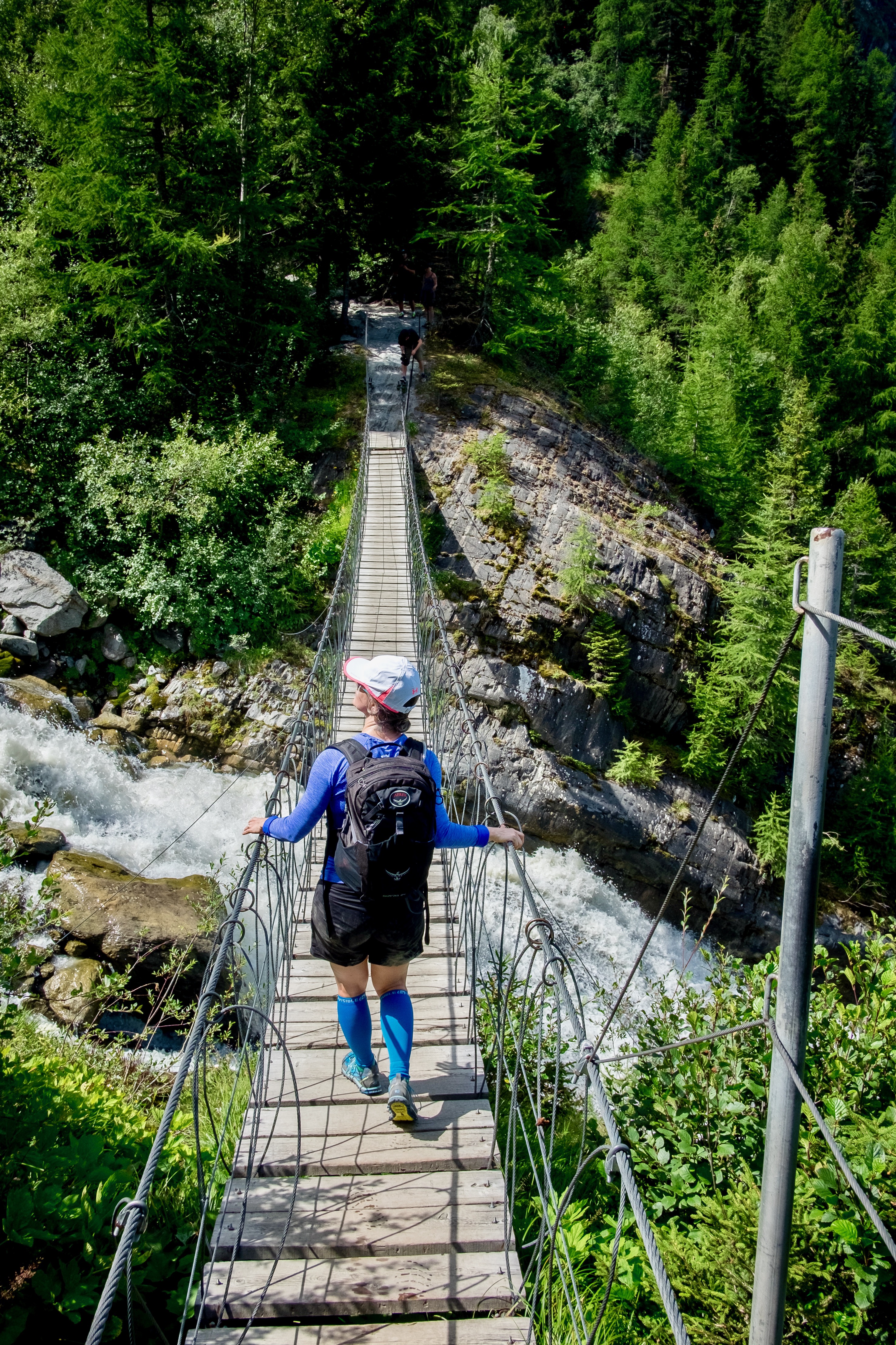 The alternate Col de Tricot route gave us the chance to cross the exciting Himalayan Bridge.