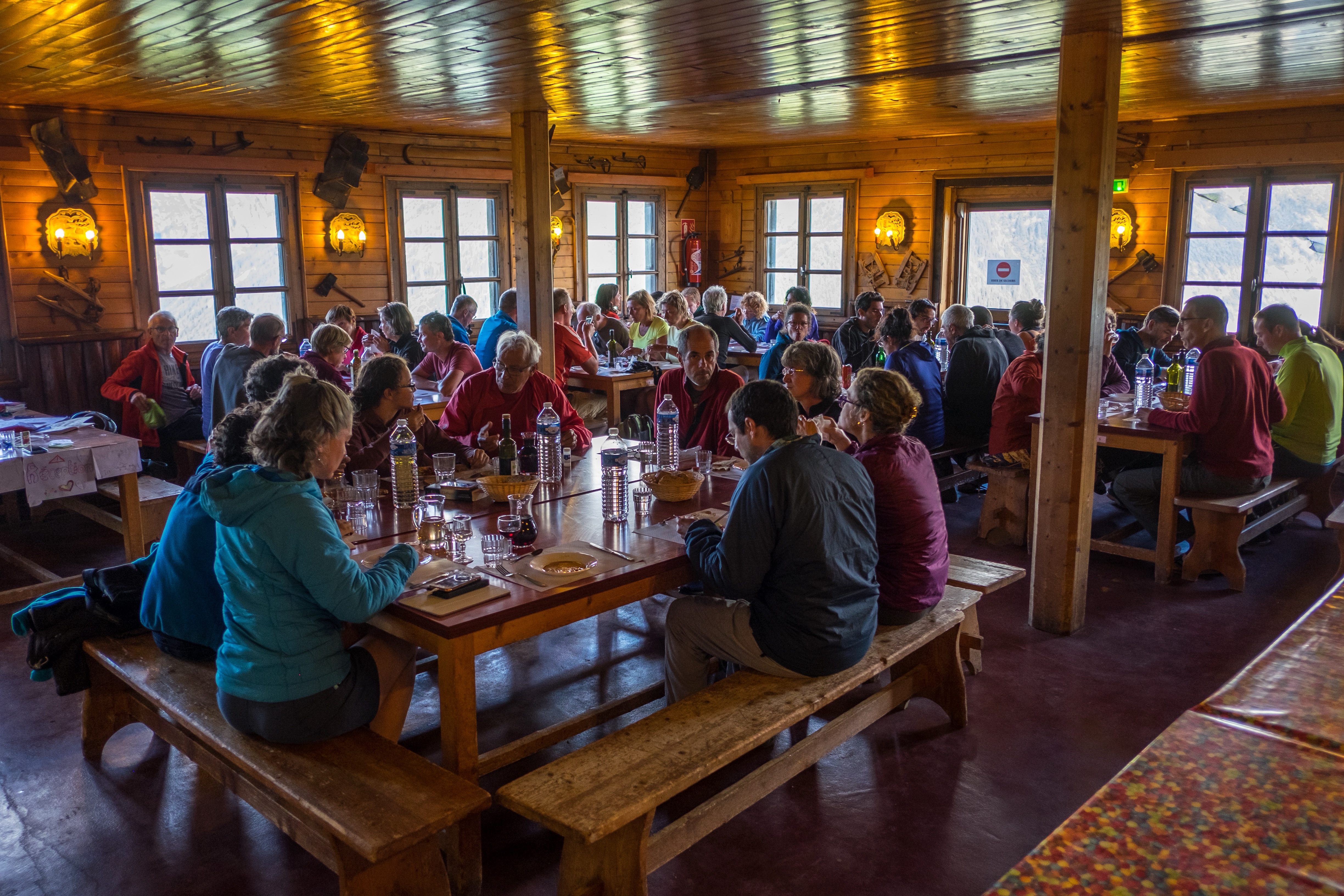 We had a nice time at the communal dinner.