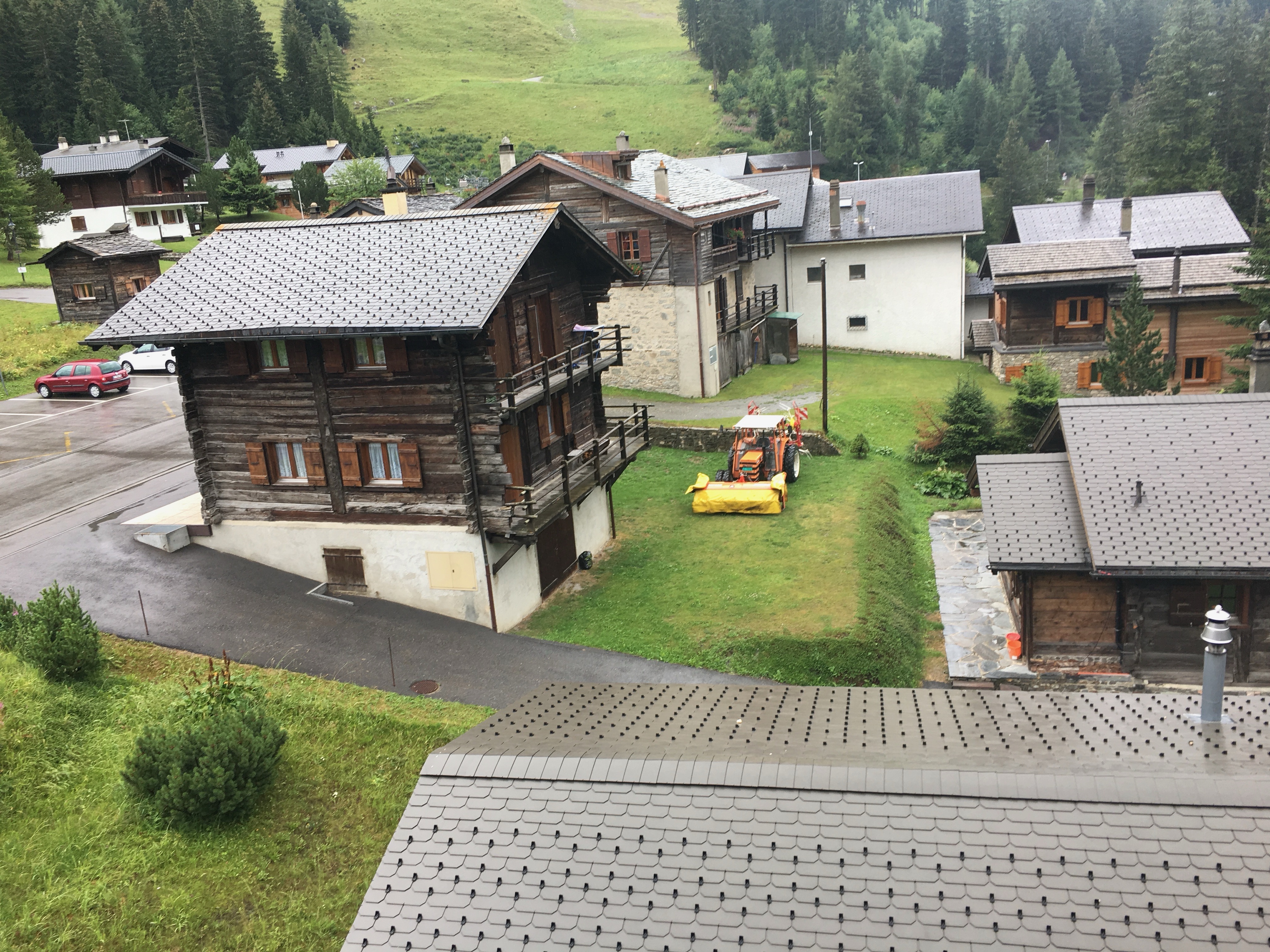 This is pretty much La Fouly, as seen from Hotel Edelweiss.