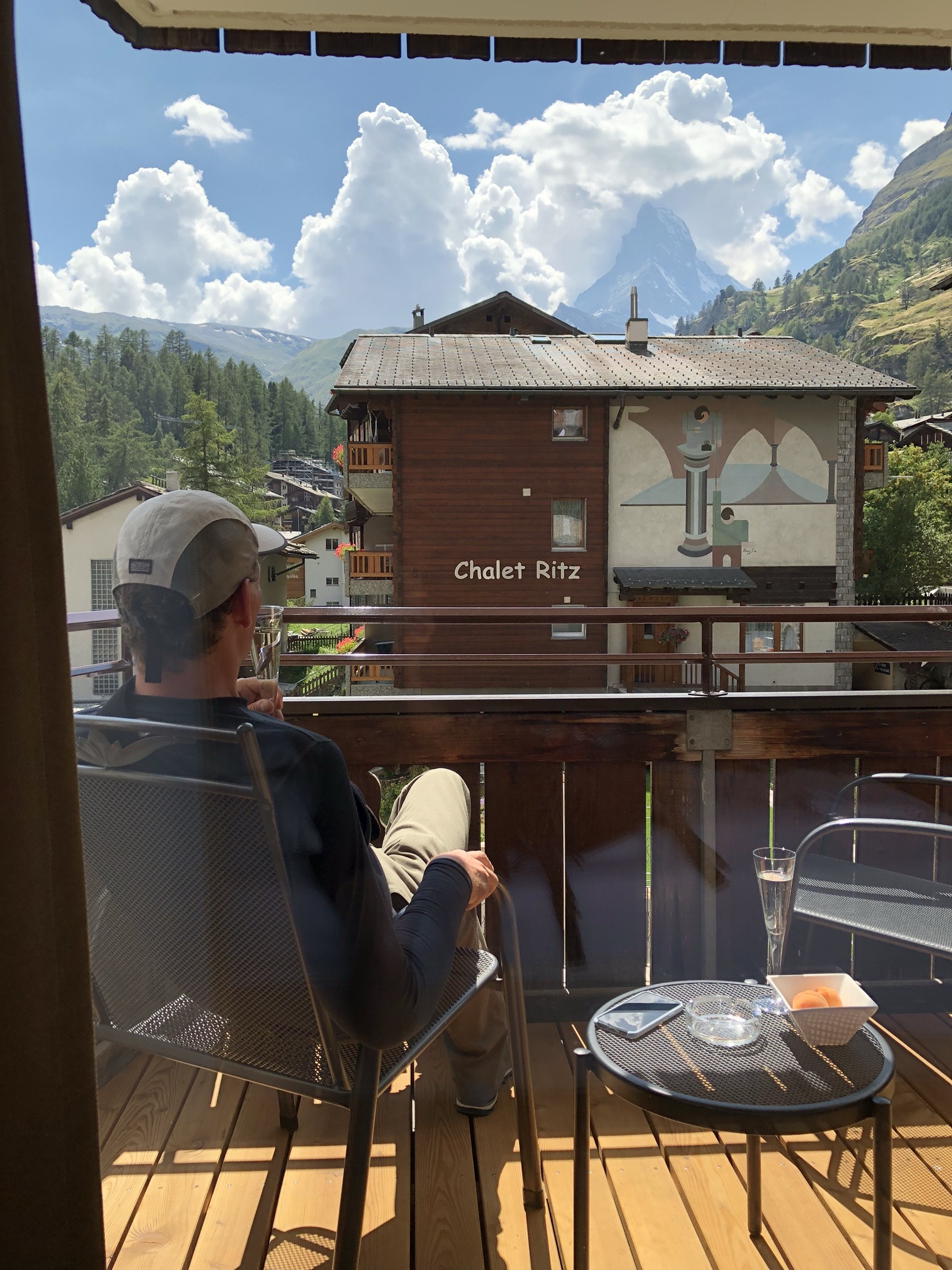 We spent the night at the Hotel Alalin, with a view of the Matterhorn from our bedroom.