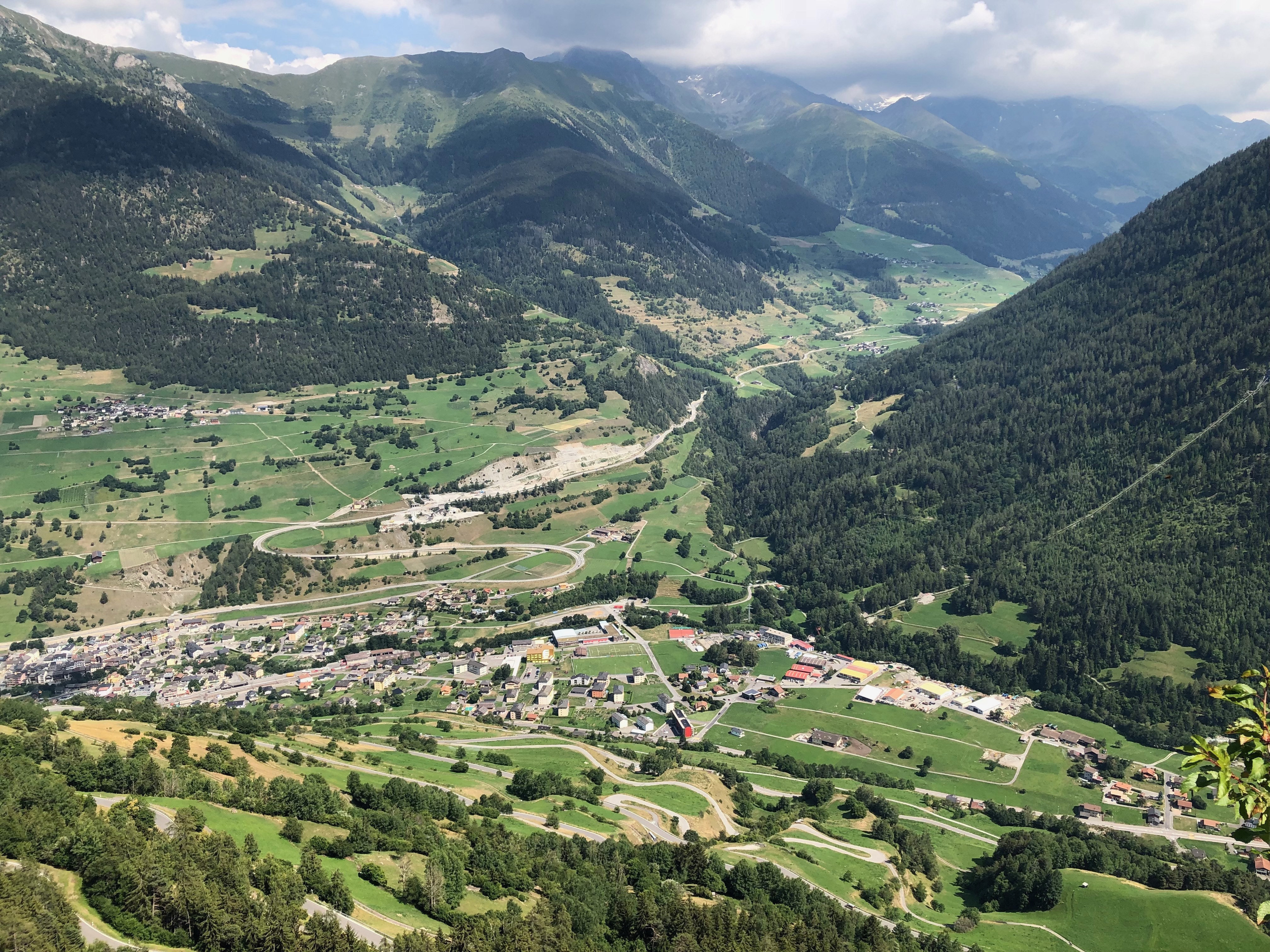 Looking down toward Orsieres and the route we’d walked through Valais the previous two summers.