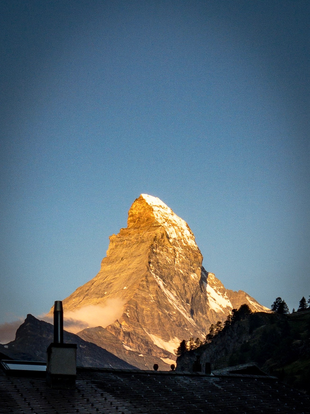 We woke to the sun rising on the Matterhorn.