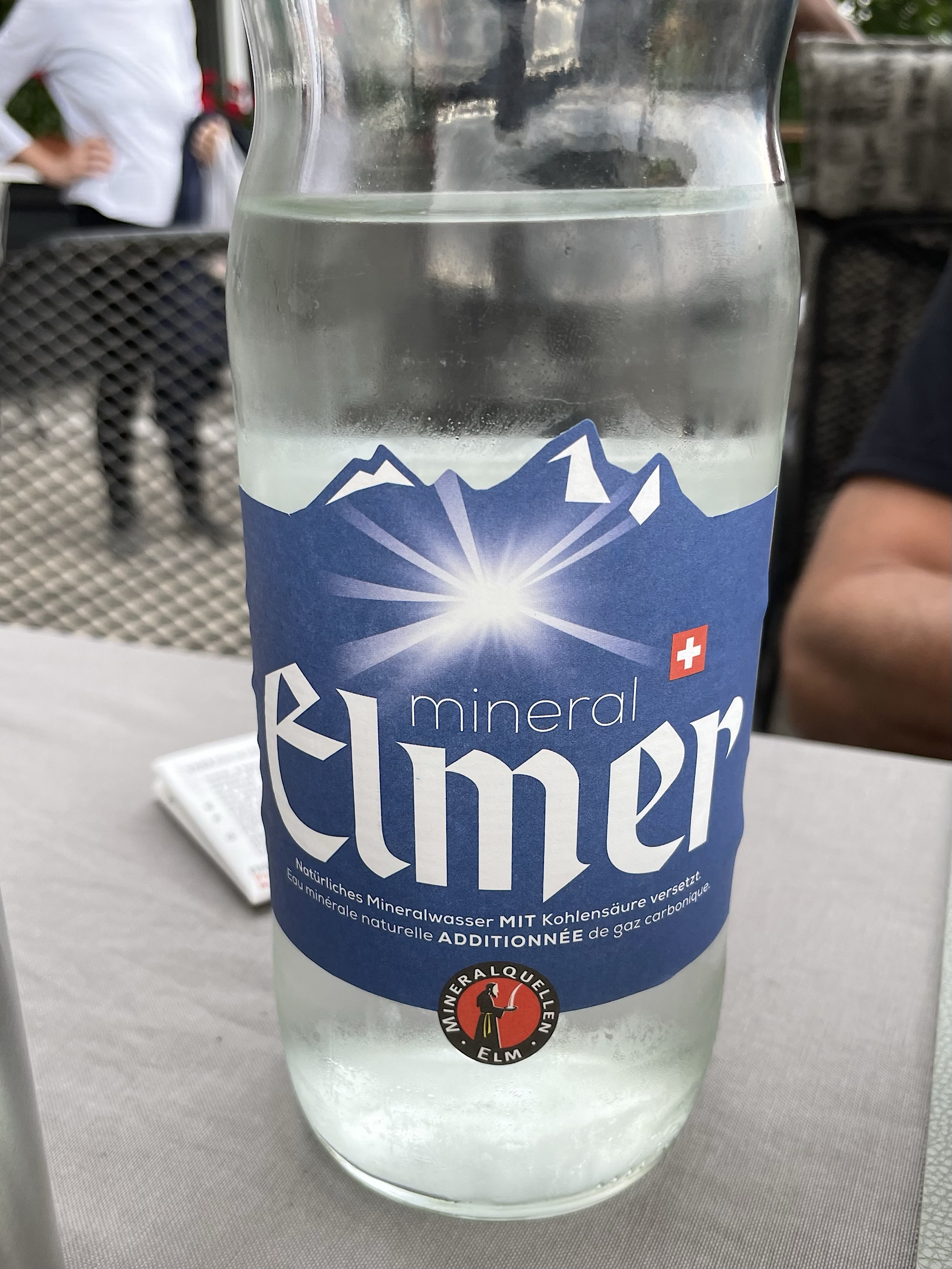 We had a bottle of Elmer water with dinner.