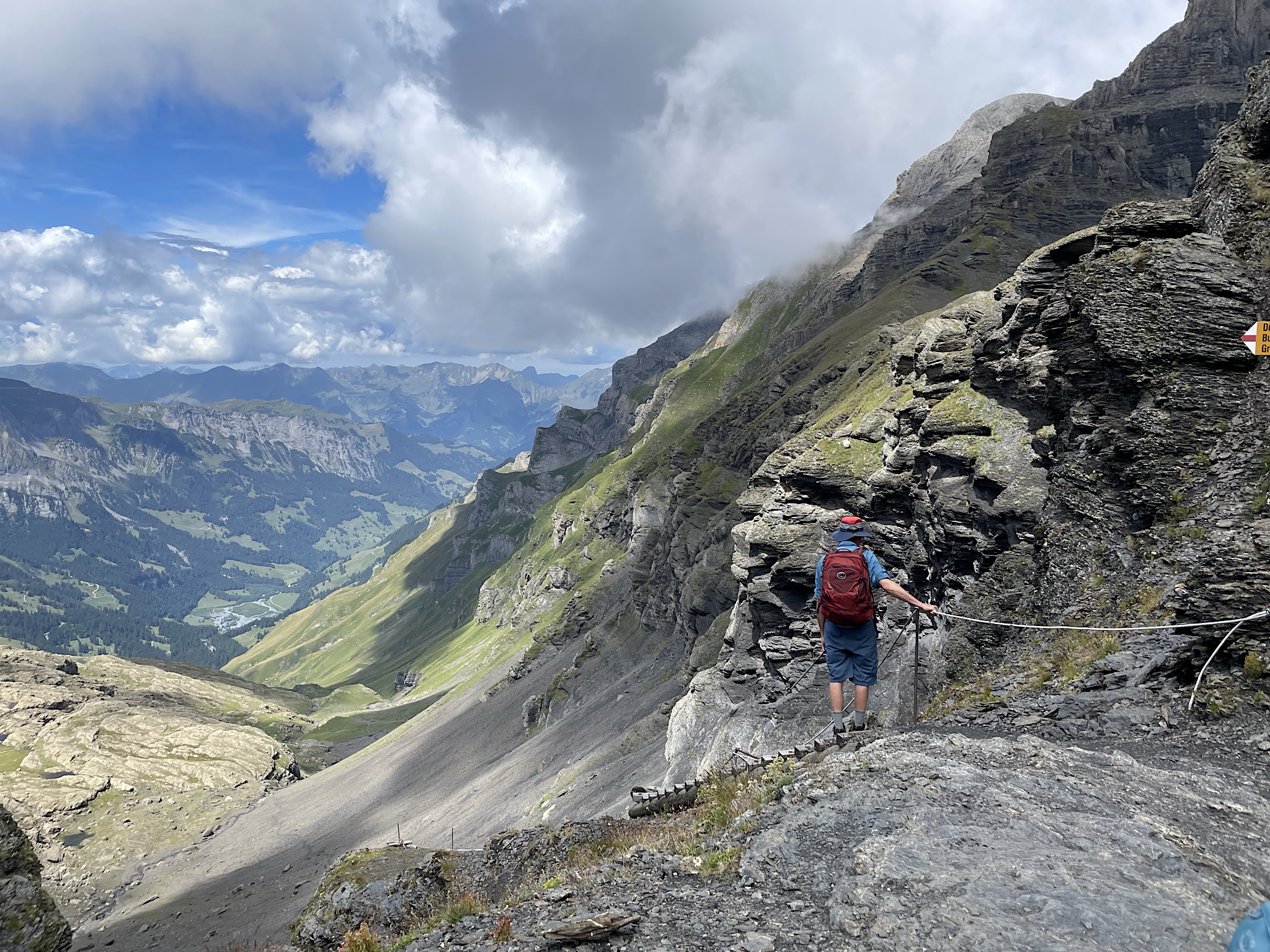 Oh, lordy! But the only way off that scary ridge is down, so down I went. Slowly.