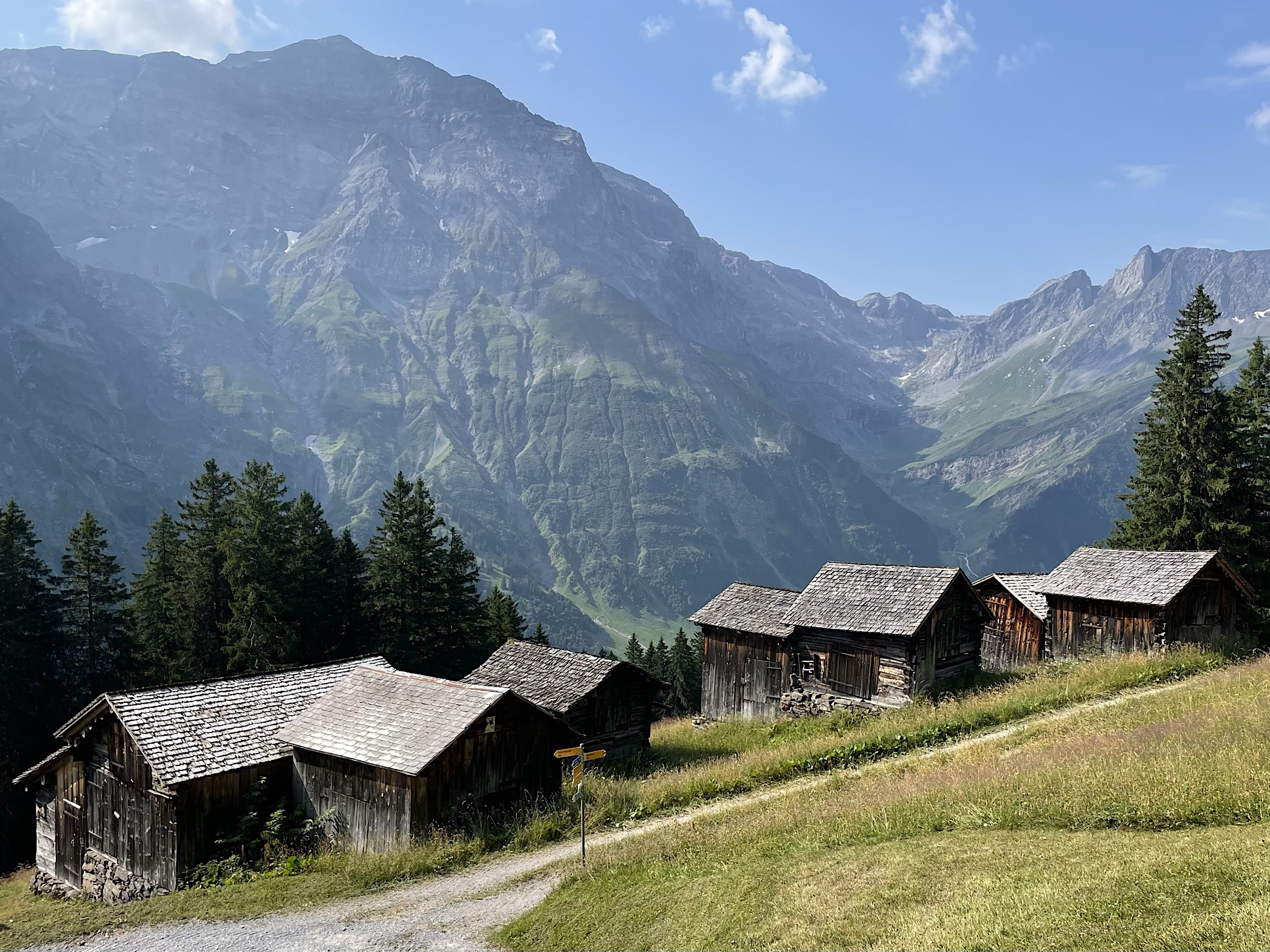 There were some old huts up there.