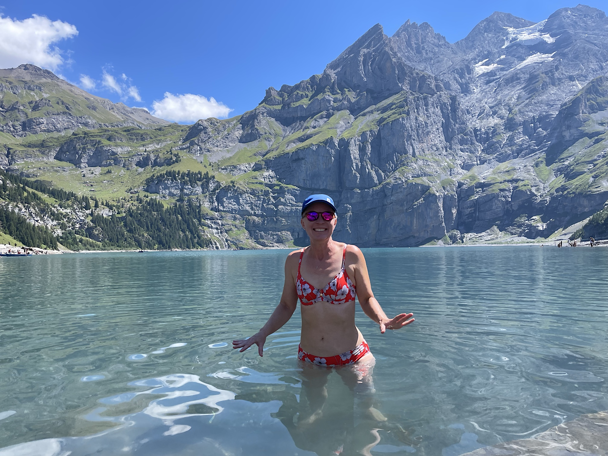 Today I actually went swimming. The water was so cold! The rocky bottom is hard underfoot.