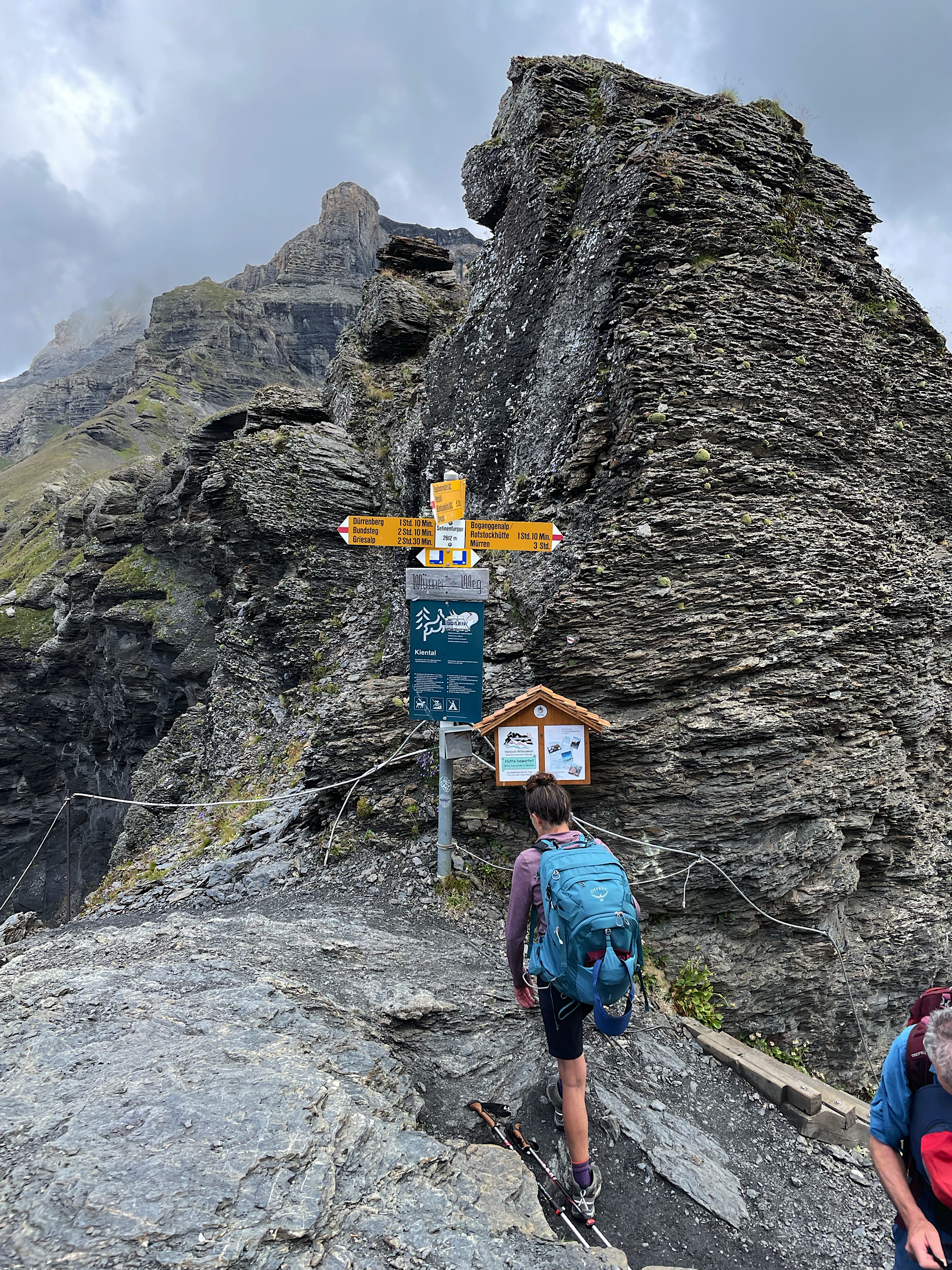 The Sefinenfurgga is the smallest pass we’ve encountered so far. And it feels like you could fall off either side!