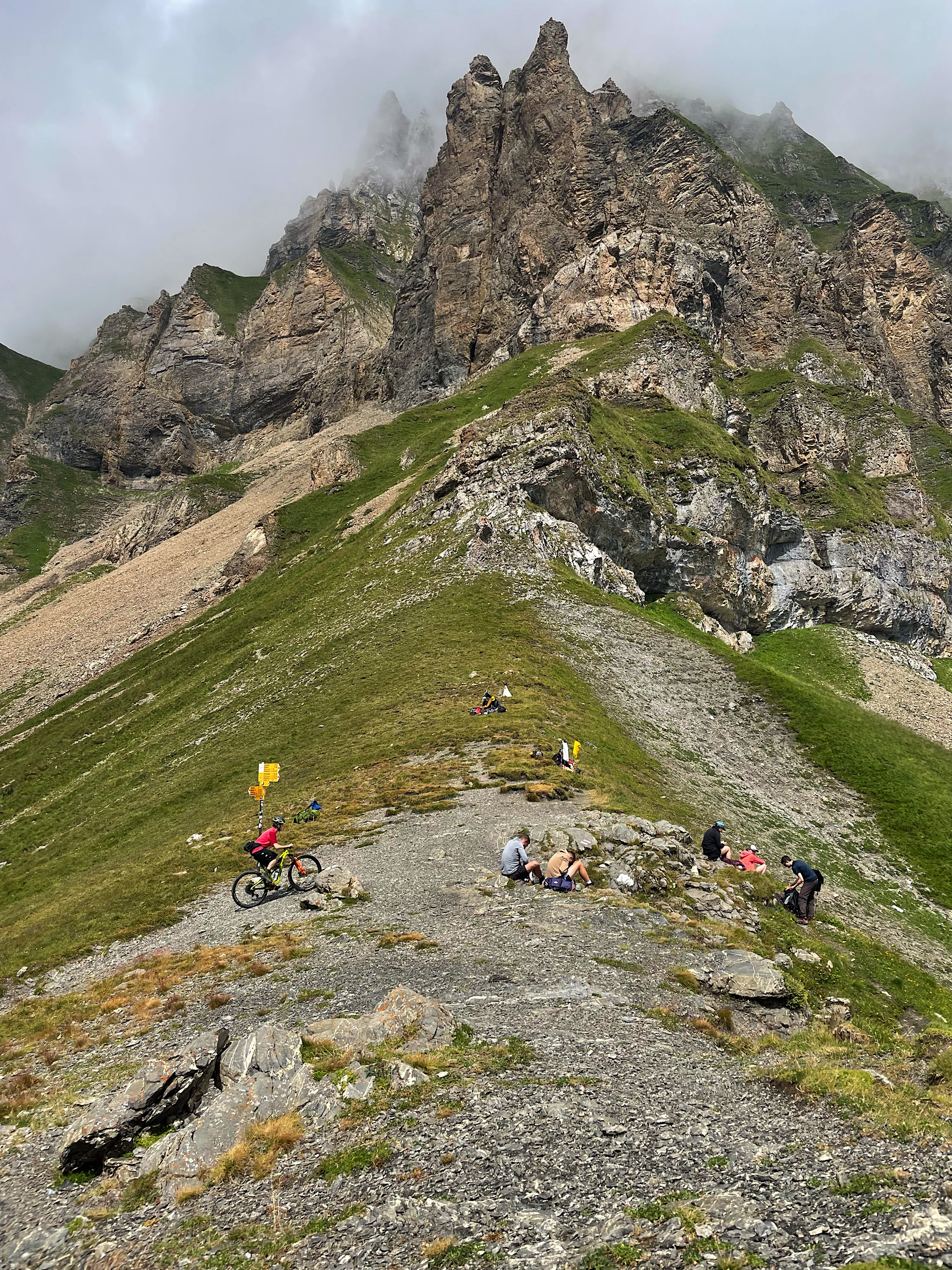 Surenenpass. Note the mountain bike arriving at the top so he can catapult himself down the other side.