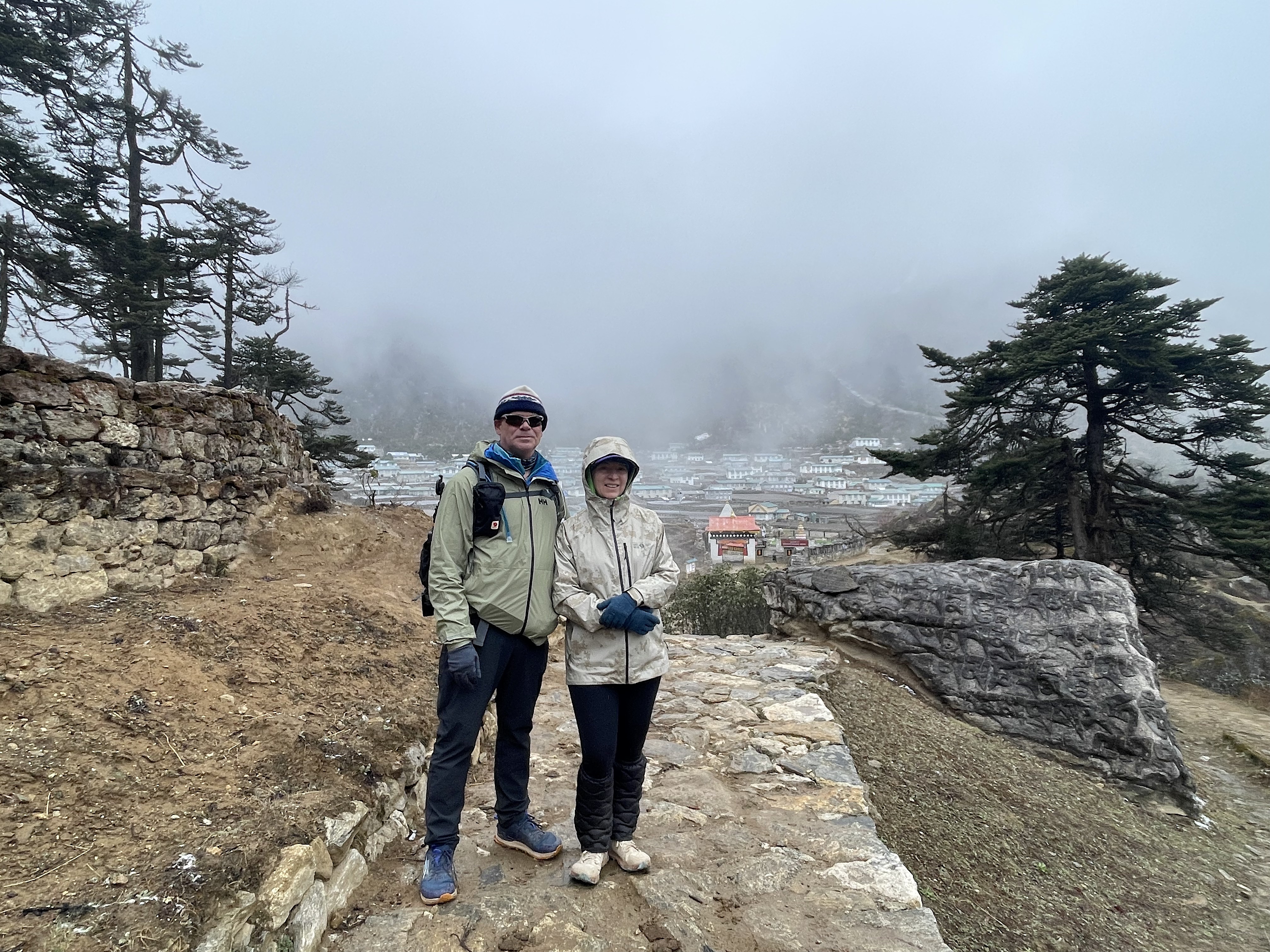 We broke out the raingear in Khunde and Khunjung.