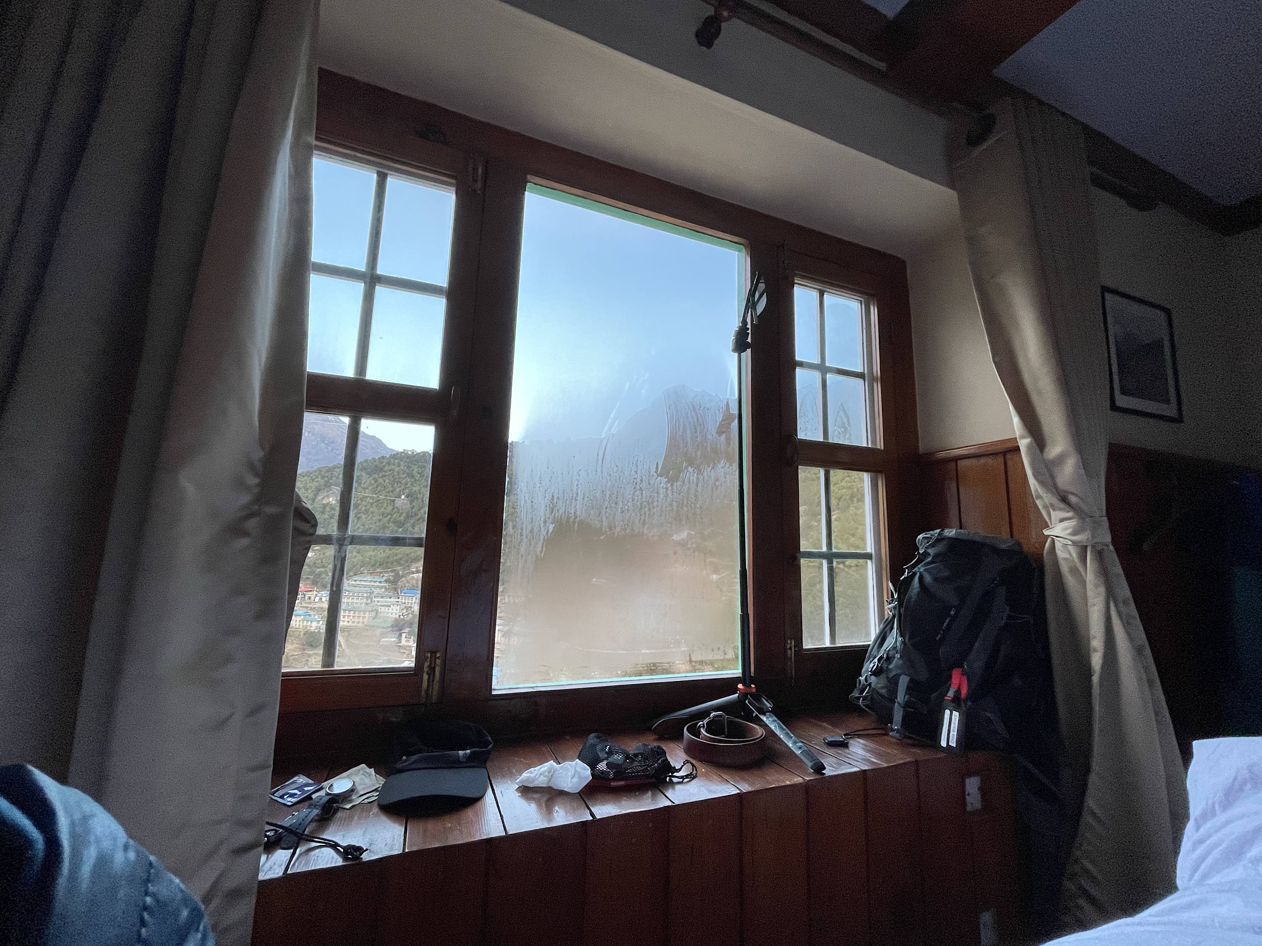 Our spacious and comfortable room (even with no electricity) in Namche Bazaar.