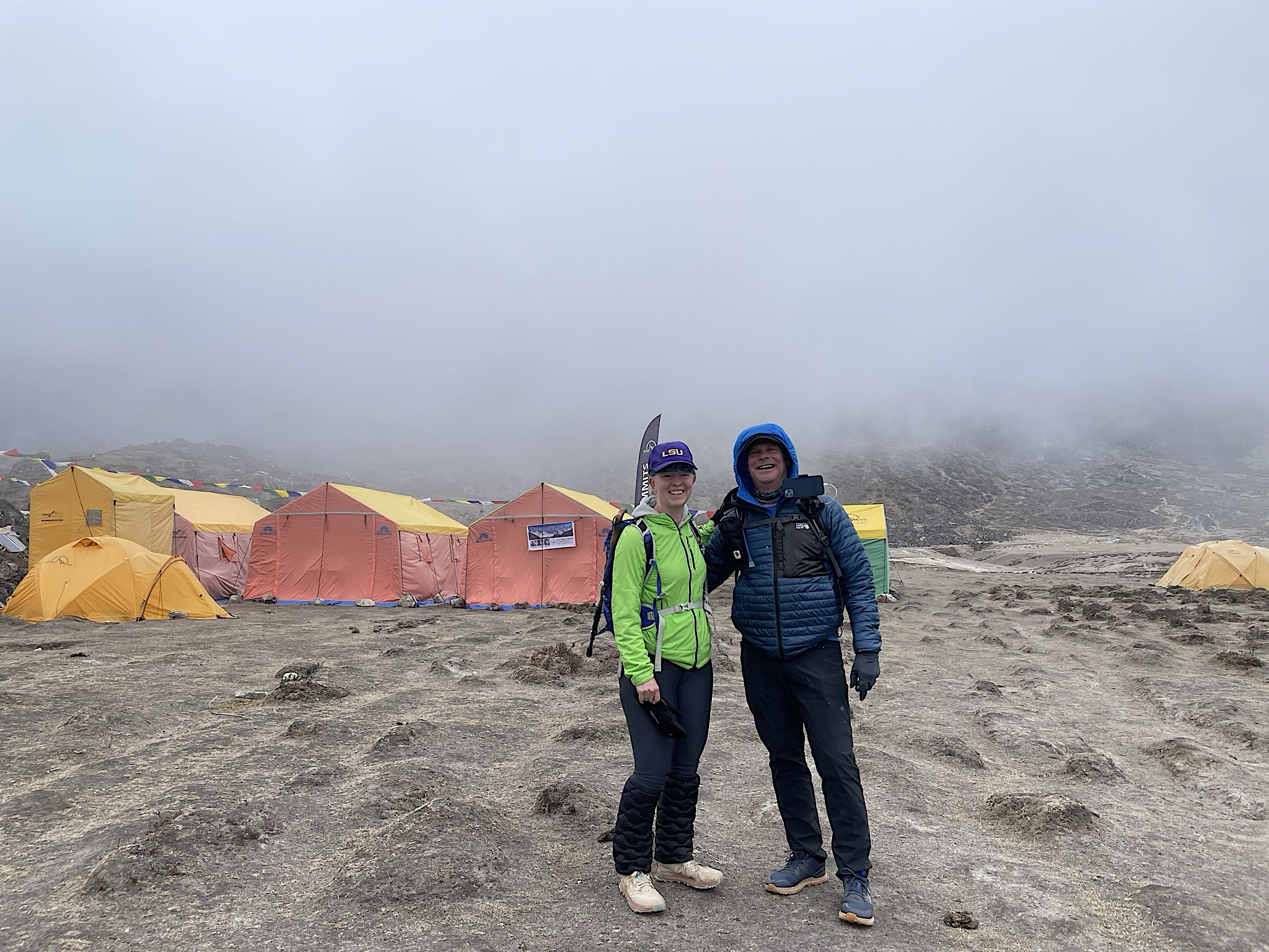 This is legit the Ama Dablam base camp, not that you can see Ama Dablam or much else.