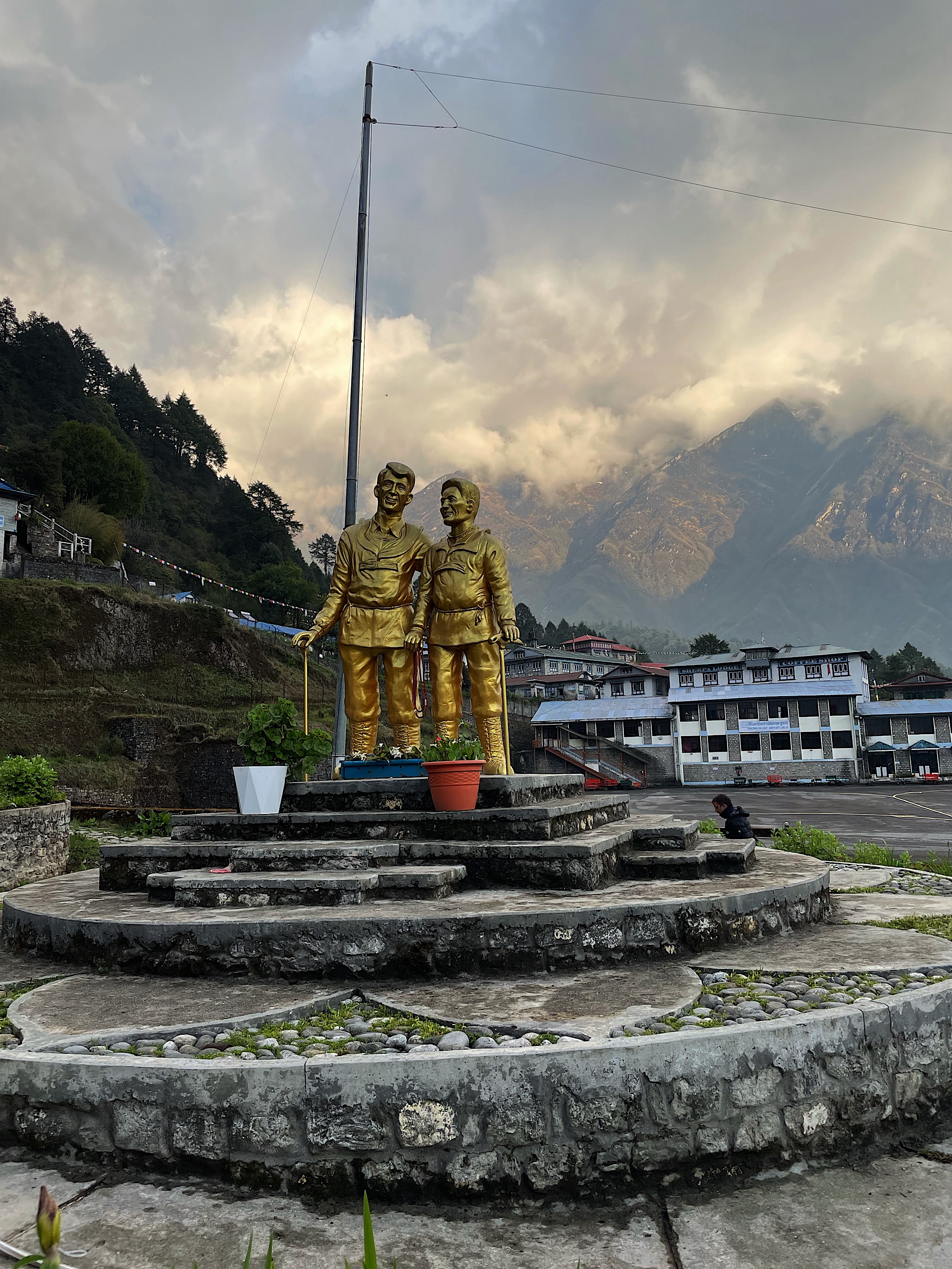 There’s a gold statue of Tenzing Norgay and Edmund Hillary at the Lukla airport.