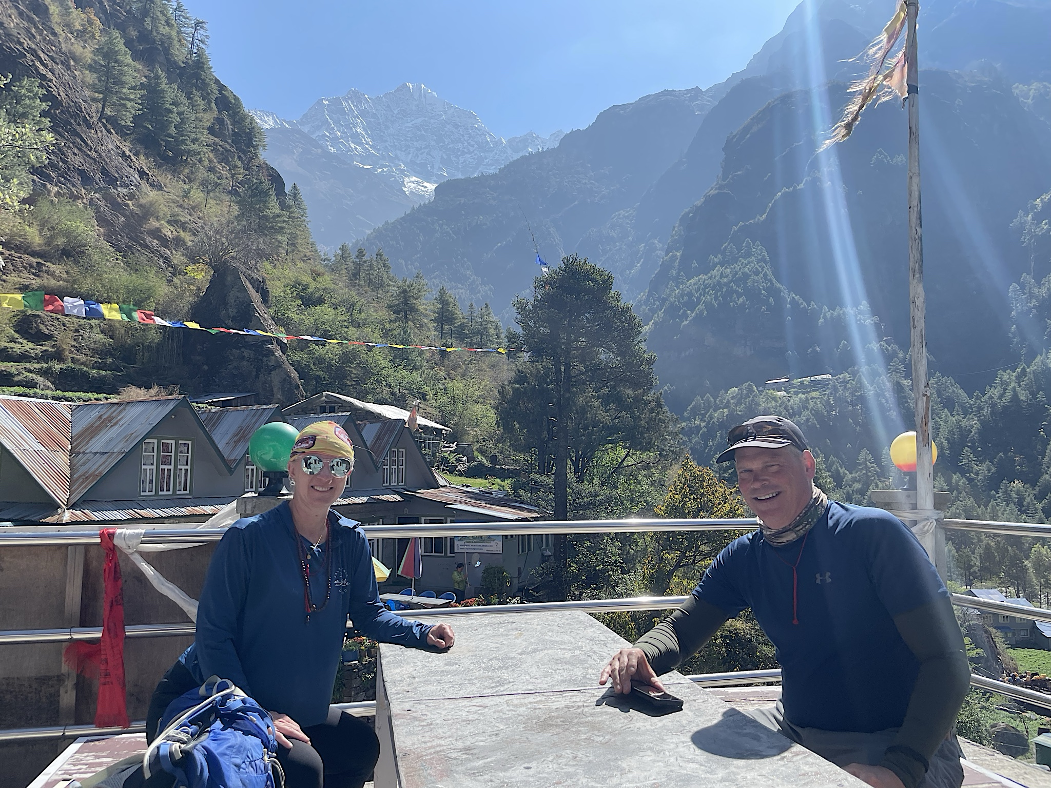 We stopped for tea on a sunny terrace.