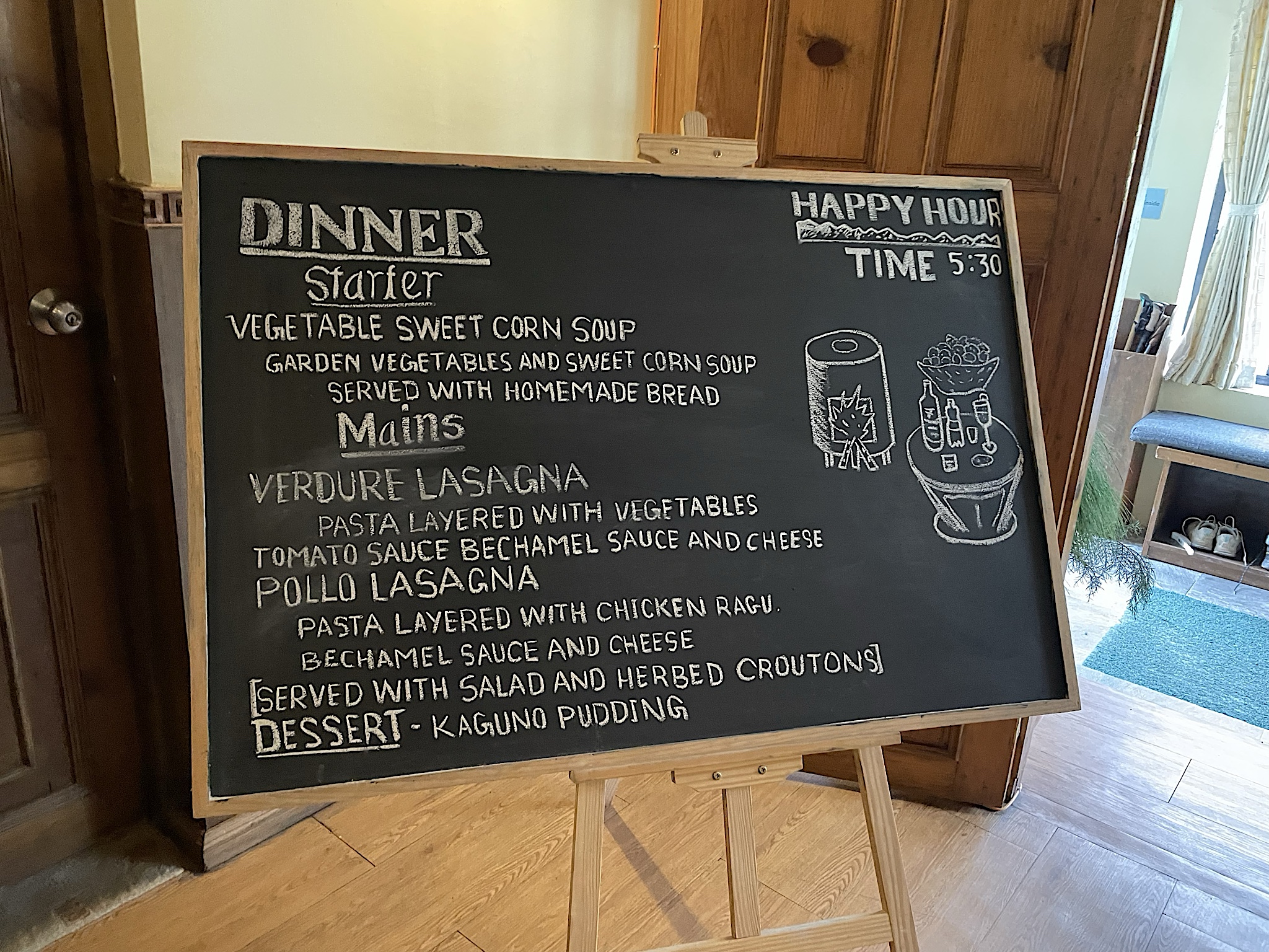 Dinner menu