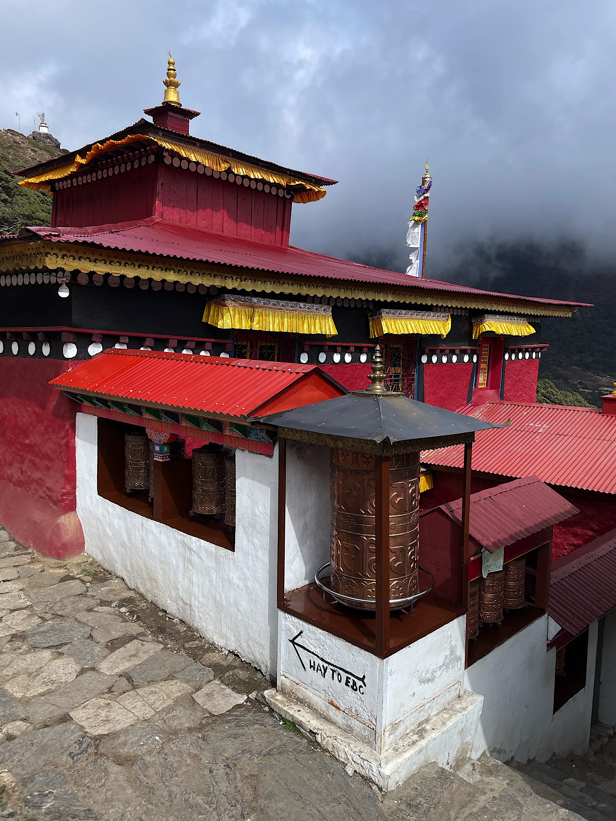 The famous monastery, with a sign to EBC.