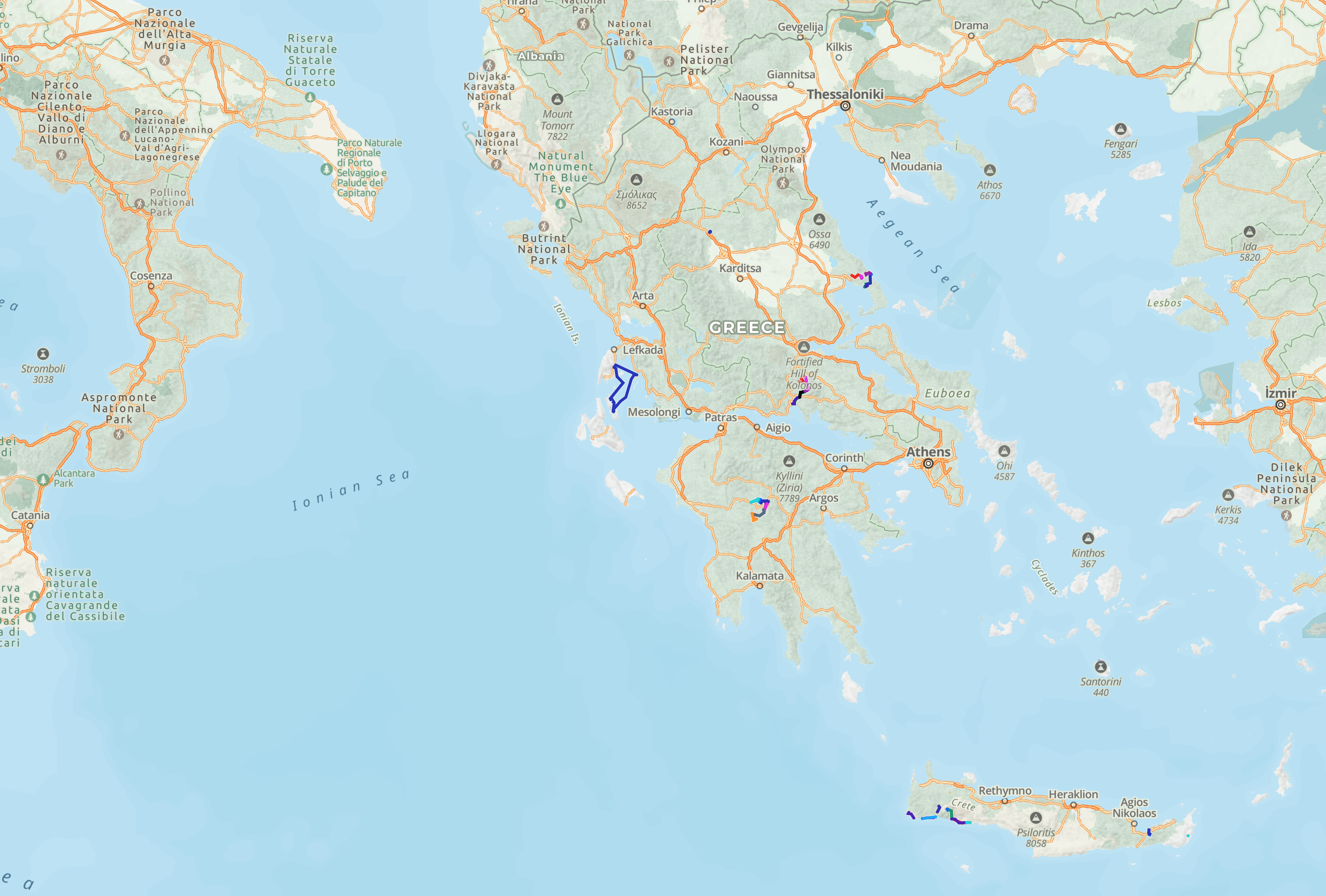 Lefkada, Greece. In the west, where the Ionian Sea meets the Adriatic.